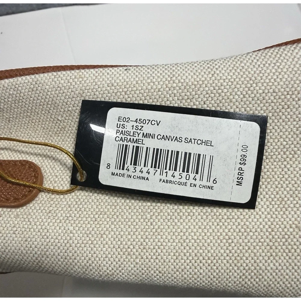 Bebe Paisley Mini Canvas Satchel Caramel 1SZ